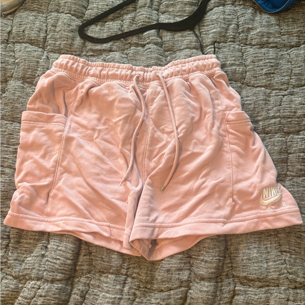 Nike Women's Light Pink Fleece Athletic Shorts with Drawstring